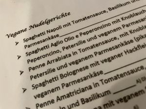 vegan pasta at Pizzeria Trattoria Sorrentino in Cologne