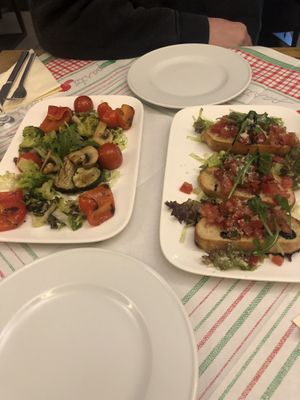 Veggie plate and bruschetta! Attention: cheese!  at Pizzeria Trattoria Sorrentino in Cologne