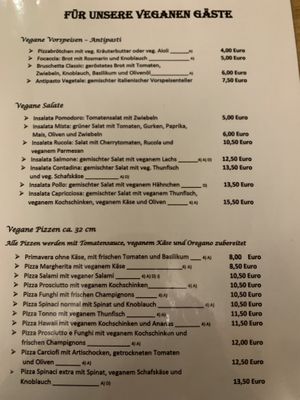  Vegane Karte  at Pizzeria Trattoria Sorrentino in Cologne