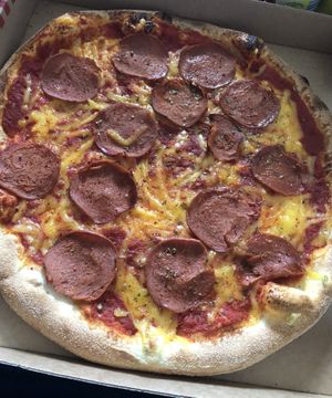 Vegan Pizza Salami  at Pizzeria Trattoria Sorrentino in Cologne