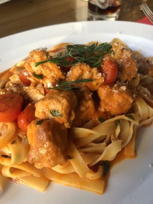 Lach Tagliatelle in Tomatensahnesosse   at Pizzeria Trattoria Sorrentino in Cologne