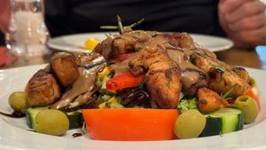 Vegan 'salmon' salad at Pizzeria Trattoria Sorrentino in Cologne