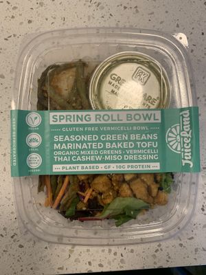 Spring roll bowl. Really good but expensive for the portion size   at JuiceLand in Cedar Park