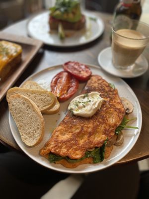 Chickpea Omelet at Eqvilibrivm Cafe in Barcelona
