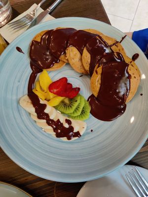 Pancakes at Eqvilibrivm Cafe in Barcelona