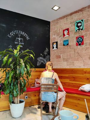 Cute little corner at Eqvilibrivm Cafe in Barcelona