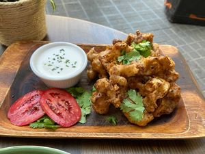 Cauliflower wings at Eqvilibrivm Cafe in Barcelona