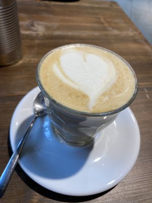 Latte with soy milk at Eqvilibrivm Cafe in Barcelona