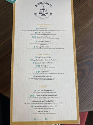 menu   at Eqvilibrivm Cafe in Barcelona