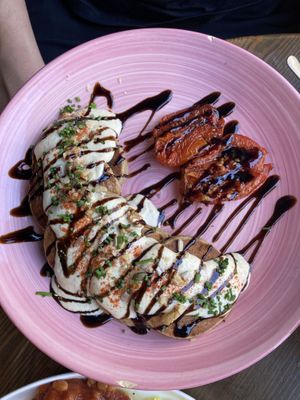 buckwheat pancake with cream cheese   at Eqvilibrivm Cafe in Barcelona