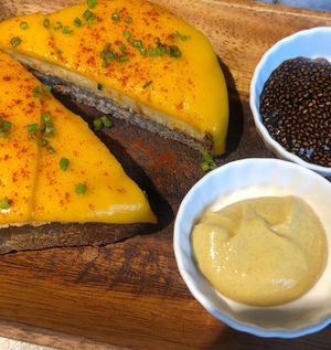 Cheese on toast .  at Eqvilibrivm Cafe in Barcelona