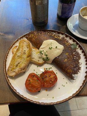 Best vegan omelet I have ever tried! Cheap and delicious  at Eqvilibrivm Cafe in Barcelona