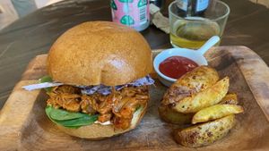 House burger   at Eqvilibrivm Cafe in Barcelona