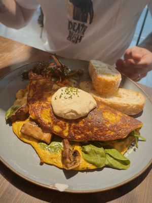 Vegan omelette   at Eqvilibrivm Cafe in Barcelona