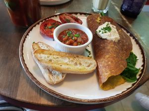 Tofu omelet at Eqvilibrivm Cafe in Barcelona