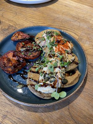 Pancakes salados  at Eqvilibrivm Cafe in Barcelona