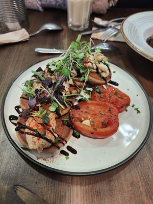 Cheese pancakes at Eqvilibrivm Cafe in Barcelona