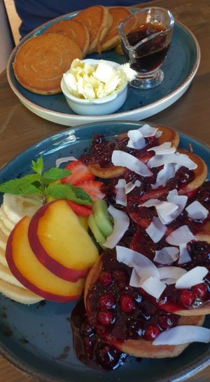 Pancakes at Eqvilibrivm Cafe in Barcelona