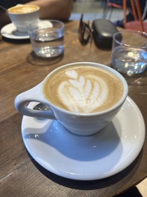 Cafe con leche with oat milk   at Eqvilibrivm Cafe in Barcelona