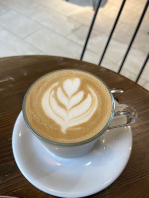 Decaf vegan latte  at Eqvilibrivm Cafe in Barcelona