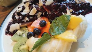 Pancakes at Eqvilibrivm Cafe in Barcelona