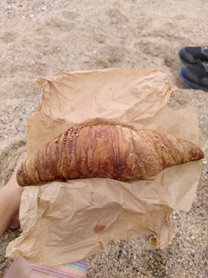 Croissant we had to go - also delicious at Eqvilibrivm Cafe in Barcelona