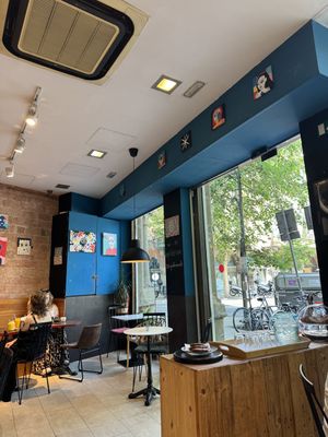 Inside boutique vegan restaurant   at Eqvilibrivm Cafe in Barcelona