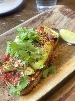 Avocado bread  at Eqvilibrivm Cafe in Barcelona