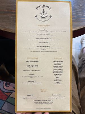 menu (september 2024)  at Eqvilibrivm Cafe in Barcelona