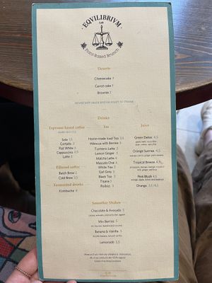 menu (september 2024)  at Eqvilibrivm Cafe in Barcelona