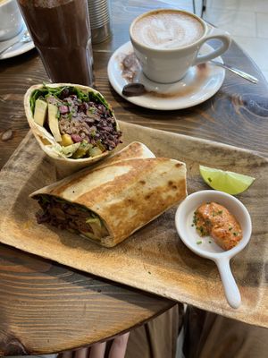 breakfast burritoos  at Eqvilibrivm Cafe in Barcelona