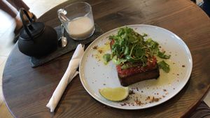 Avocado on toast at Eqvilibrivm Cafe in Barcelona