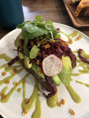 Venezuelan avocado toast at Eqvilibrivm Cafe in Barcelona