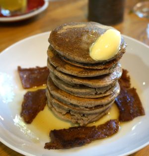Pancakes at Eqvilibrivm Cafe in Barcelona