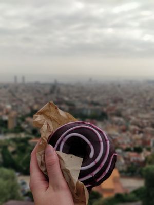 Blueberry donut at Eqvilibrivm Cafe in Barcelona