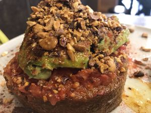 Avocado on toast  at Eqvilibrivm Cafe in Barcelona