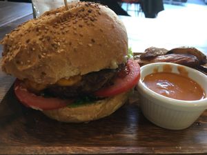 Cheeseburger  at Eqvilibrivm Cafe in Barcelona