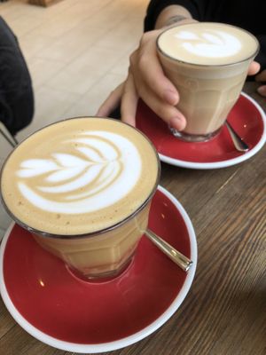 Latte at Eqvilibrivm Cafe in Barcelona