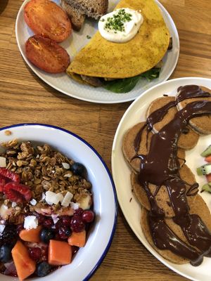 Pancakes at Eqvilibrivm Cafe in Barcelona