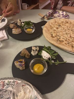 Cheese boards & Rosemary focaccia  at Pisco in Vila Do Bispo