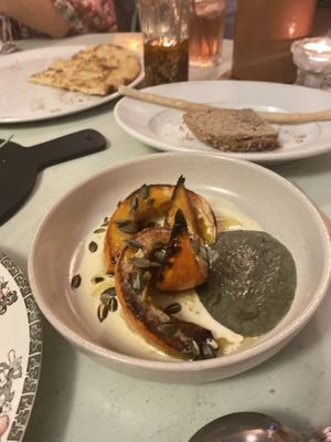 Special - Roasted Squash, cashew cheese & pumpkin seed cheese sauce 🤤 at Pisco in Vila Do Bispo