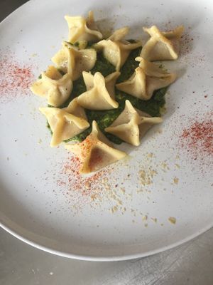 Vegan ravioli at Pisco in Vila Do Bispo