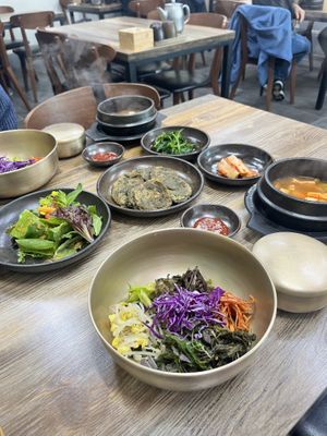 Vegan bibimbap   at Babiboyak in Jeju