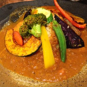 delicious vegie curry  at Mumokuteki Vegan Cafe in Kyoto