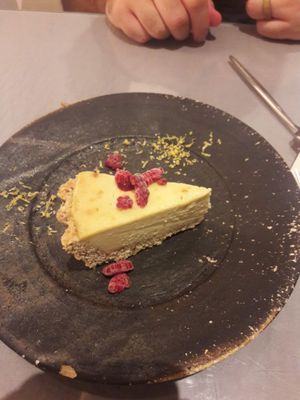 cheesecake at Mumokuteki Vegan Cafe in Kyoto