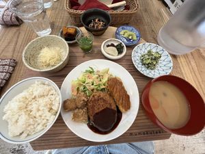 3 piece menu set  at Mumokuteki Vegan Cafe in Kyoto
