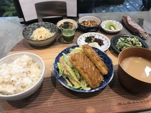 Tofu cutlet  at Mumokuteki Vegan Cafe in Kyoto