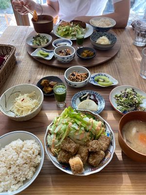   at Mumokuteki Vegan Cafe in Kyoto