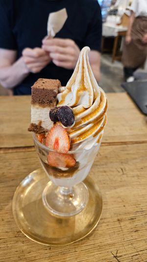 Tiramisu dessert at Mumokuteki Vegan Cafe in Kyoto