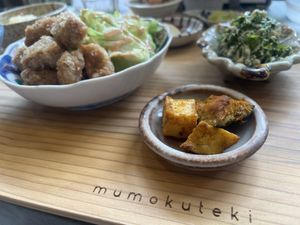 The meal  at Mumokuteki Vegan Cafe in Kyoto